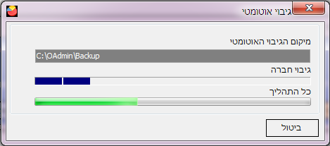 גיבוי אוטומטי -מסך גיבוי
